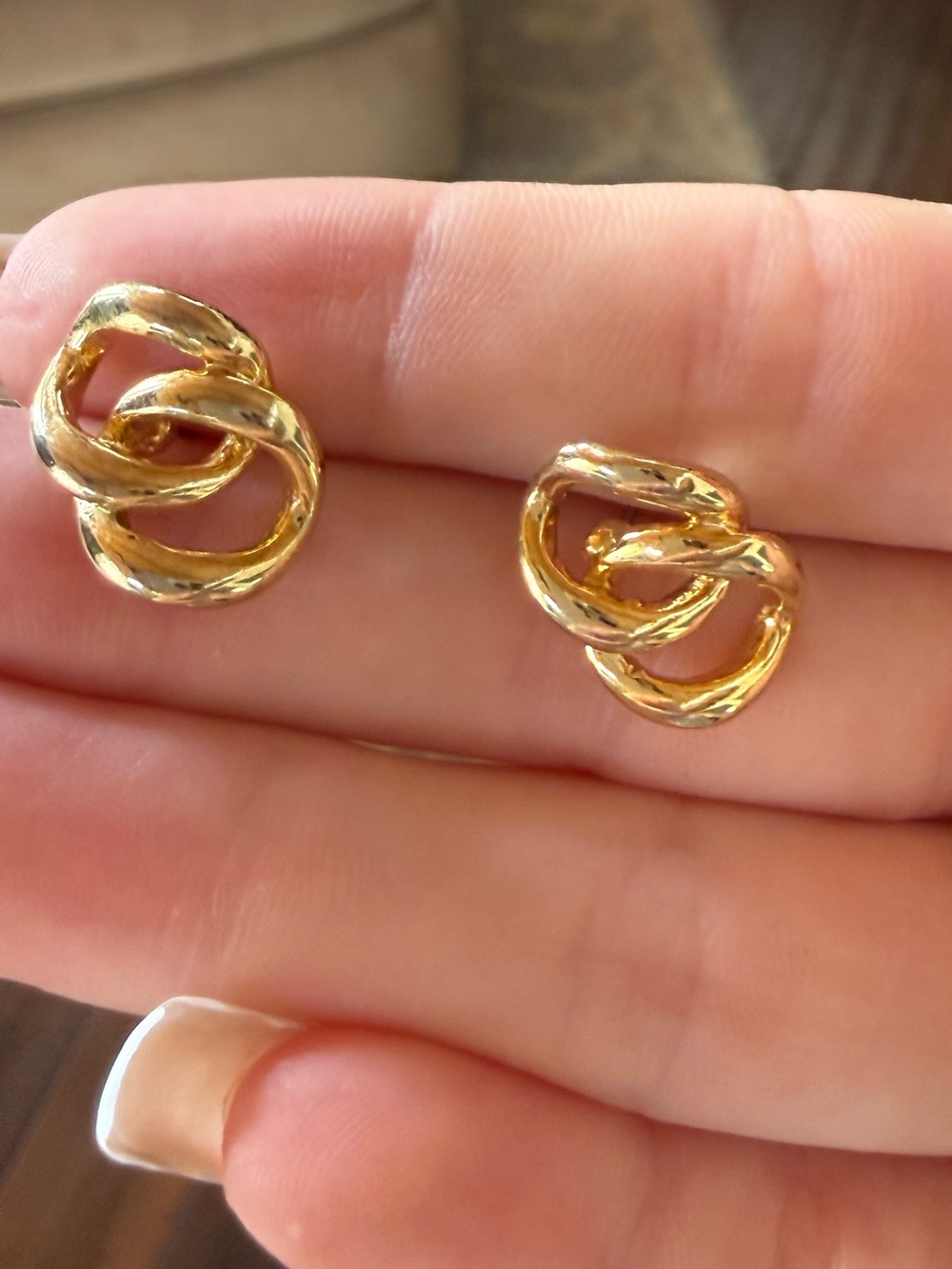 Gold Knot Stud Earrings - Elegant Women’s Jewelry